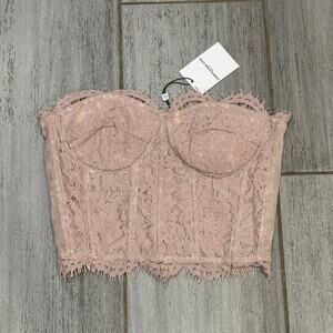NEW NWT Generation Love Bustier Latte Lace Romantic Corset Evening Top Womens XS